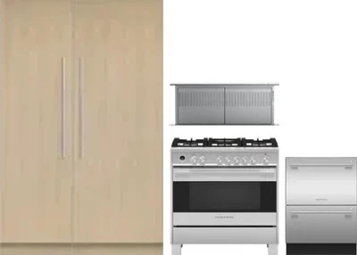 5 Piece Package Includes Refrigerator, Freezer, Range, Hood And Dishwasher